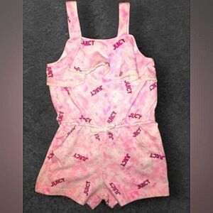 ★NWT★JUICY COUTURE★Toddler 3T Pink Tie-dye Ruffle Tank Shorts Romper★msrp $55